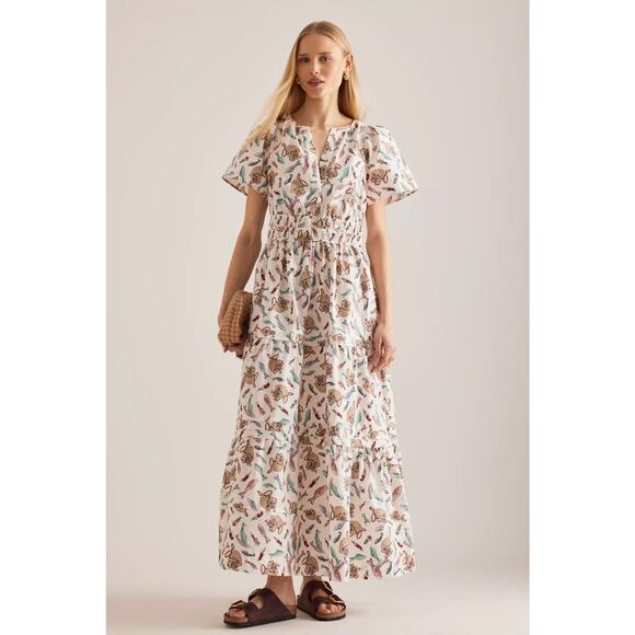 nwt by ANTHROPOLOGIE sz M Somerset Maxi Dress: Fish Motif - Picture 5 of 7